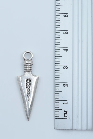 3'lü Antik Ok Ucu Triagle Desenli Ok Ucu Gümüş Kaplama Kolye Seti - Resim 5