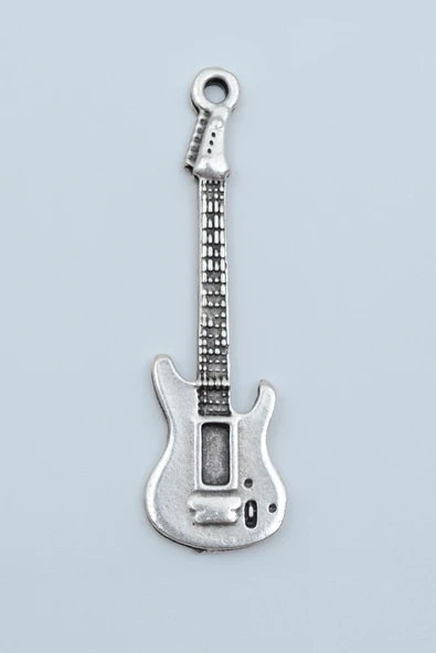 Elektro Gitar Gümüş Kaplama Kolye Ucu ürün görseli 1