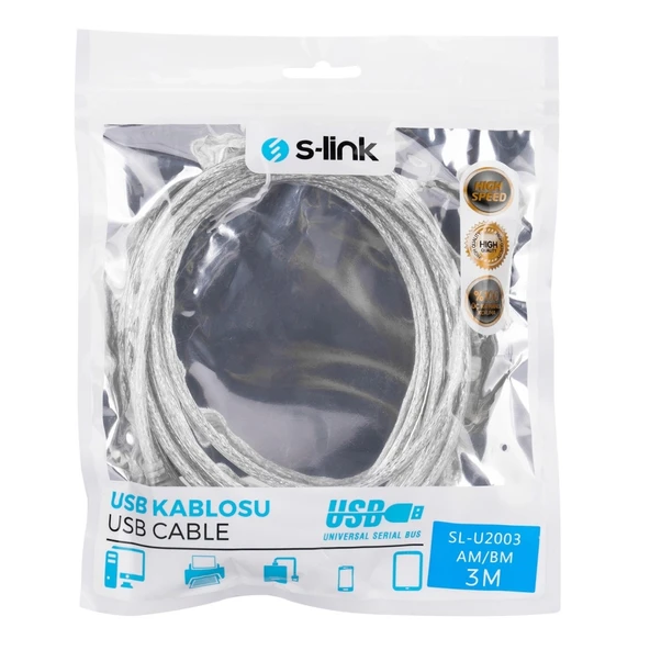 S-lınk Sl-u2003 Usb Yazıcı Kablosu 3 Metre - 3