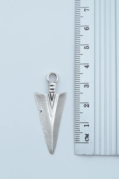 3'lü Triagle Ok Ucu Çubuk Düz Bar Boks Eldiveni Gümüş Kaplama Kolye Seti - Resim 3