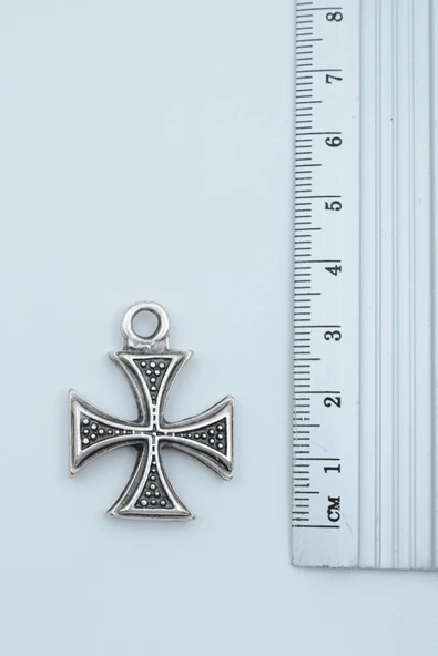 Gamalı Haç Gümüş Kaplama Deri İp Kolye - Resim 3