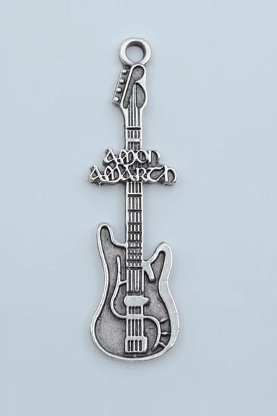 Amon Amarth Elektro Gitar Gümüş Kaplama Kolye Ucu - 1