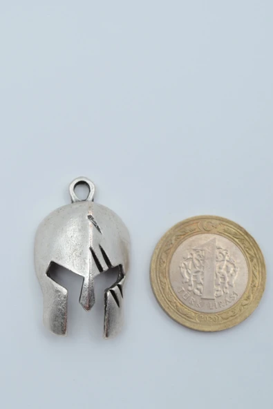 Gladyatör Miğfer Gümüş Kaplama Deri İp Kolye - Resim 10