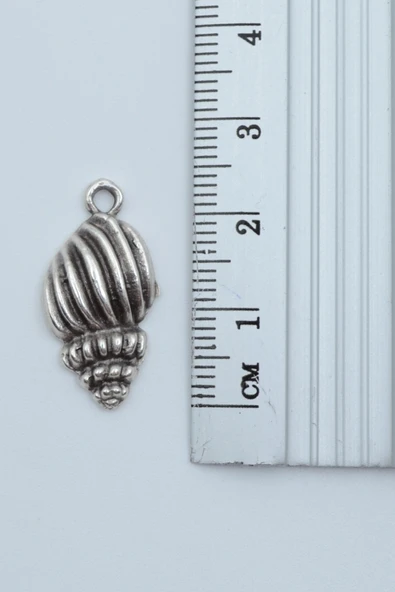 Minimal Deniz Kabuğu Gümüş Kaplama Kolye Ucu - Resim 2