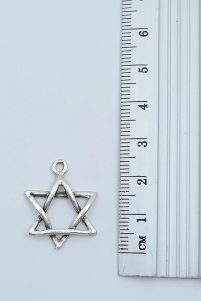 Minimal Pentagram Gümüş Kaplama Kolye Ucu - Resim 2