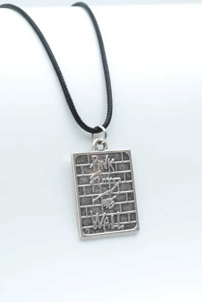 Pink Floyd The Wall Gümüş Kaplama Deri İp Kolye ürün görseli 1