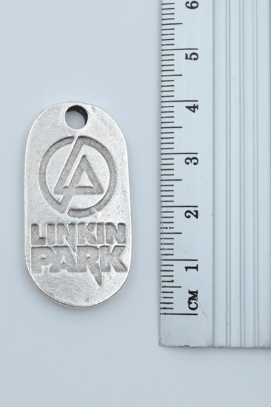 Linkin Park Gümüş Kaplama Deri İp Kolye - Resim 3