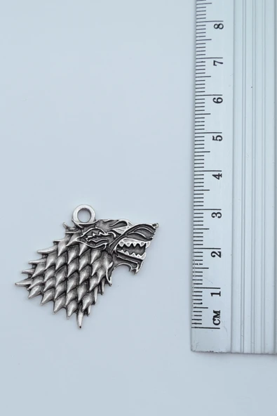 Game Of Thrones Kurt Gümüş Kaplama Kolye Ucu - Resim 2