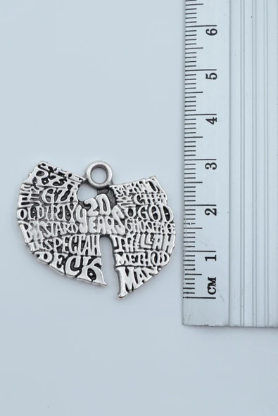 Wu Tang 20 Year Gümüş Kaplama Deri İp Kolye - Resim 3