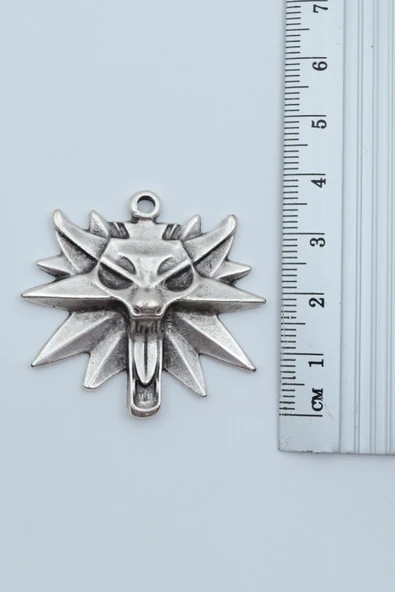 Witcher 3 Gümüş Kaplama Düz Zincir Kolye - Resim 3