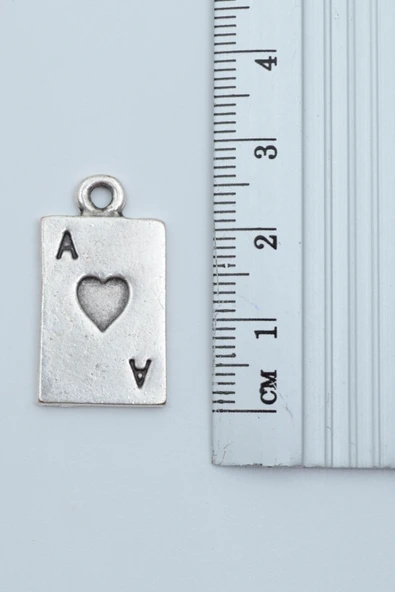 3'lü Maça As Poker İskambil Gümüş Kaplama Kolye Seti - Resim 5