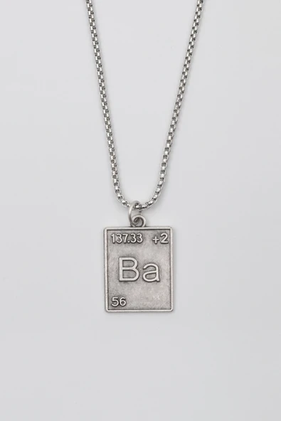 Breaking Bad Ba Element Kolye - Örme İthal Zincirli Unisex Gümüş Kaplama Koleksiyonluk - 60 cm ürün görseli 1