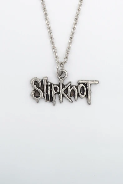 Slipknot Gümüş Kaplama Düz Zincir Kolye ürün görseli 1