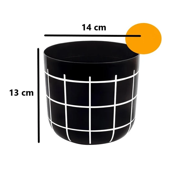 Omnipazar KRS-211 Dekoratif Karo Desenli Saksı 1.4 Litre No 1 - 6