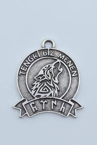 Tengri Biz Menen Göktürkçe Gümüş Kaplama Kolye Ucu ürün görseli 1
