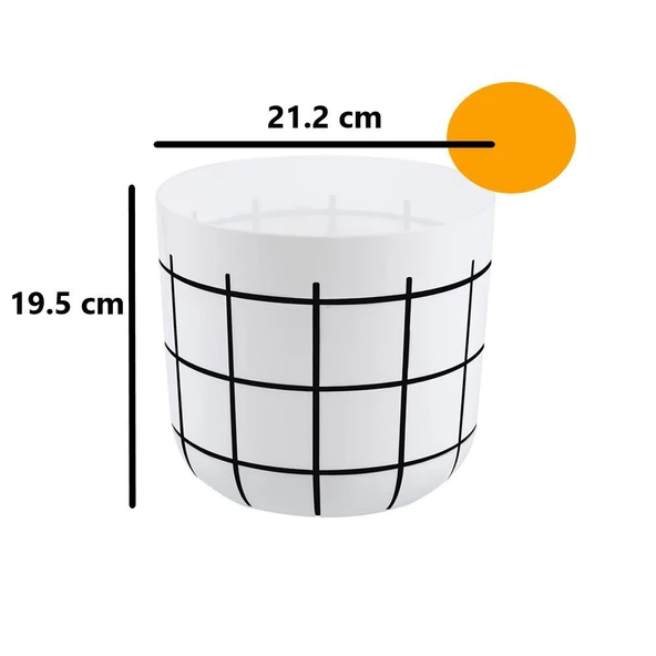 Omnipazar KRS-213 Dekoratif Karo Desenli Saksı 4.8 Litre No 3 - 3