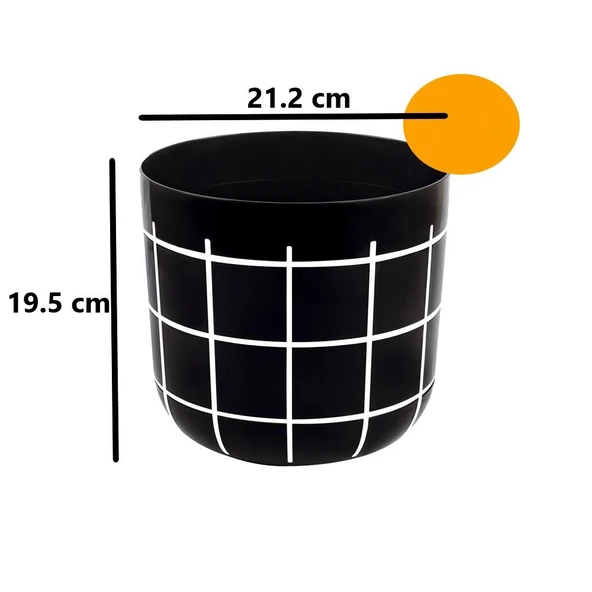 Omnipazar KRS-213 Dekoratif Karo Desenli Saksı 4.8 Litre No 3 - 6