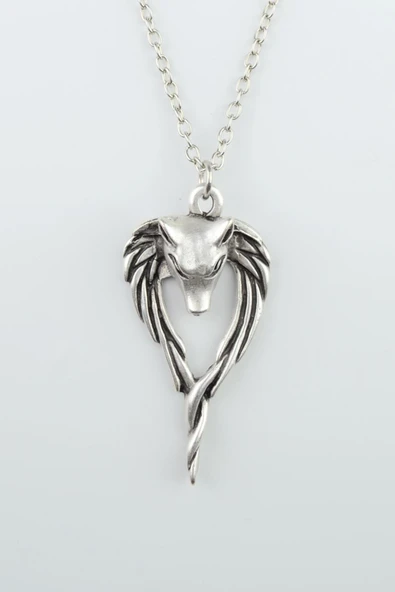 Anubis Ölüm Ve Ceza Tanrısı Gümüş Kaplama Düz Zincir Kolye ürün görseli 1