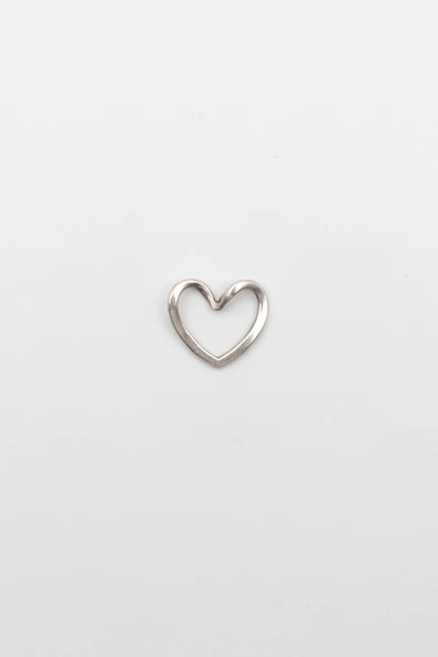 Minimalist Kalp Kolye Ucu - Antik Gümüş Kaplama ürün görseli 1