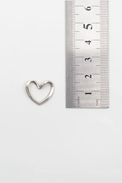 Minimalist Kalp Kolye Ucu - Antik Gümüş Kaplama - Resim 3