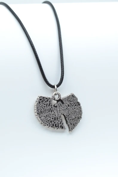 Wu Tang 20 Year Gümüş Kaplama Deri İp Kolye ürün görseli 1
