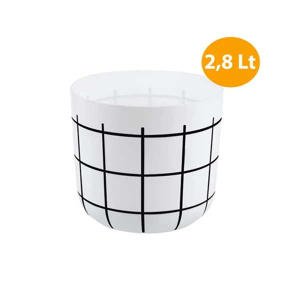 Omnipazar KRS-212 Dekoratif Karo Desenli Saksı 2.8 Litre No 2 - Resim 4