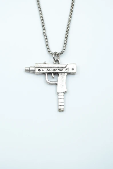 Uzi Gümüş Kaplama Örme Zincir Kolye ürün görseli 1