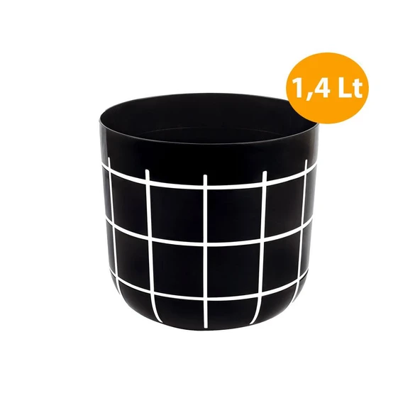 Omnipazar KRS-211 Dekoratif Karo Desenli Saksı 1.4 Litre No 1 - 4