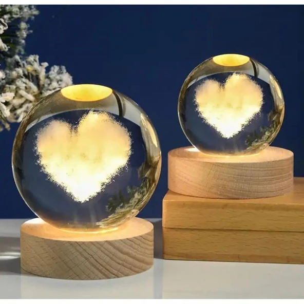 Kalpli Renk Değiştiren Işıklı Cam Küre 6cm ürün görseli