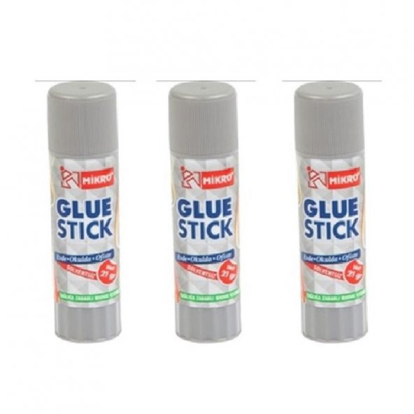 Glue Stick Yapıştırıcı Mikro Katı Yapıştırıcı 21 Gr Ruj Yapıştırıcı 3 Adet