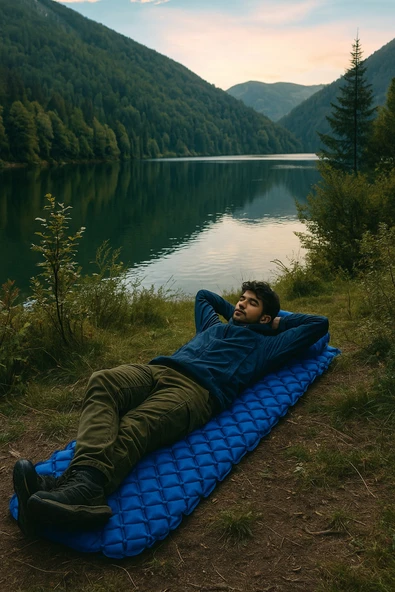 Yek Outdoor Kendiliğinden Şişen Tek Kişilik Katlanır Kamp Yatağı- Kamp Matı 190x66cm - 4