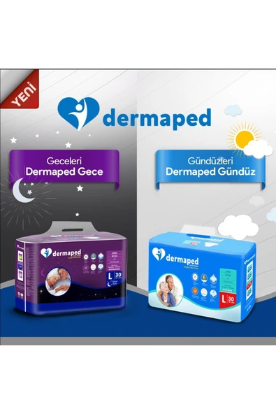 DERMAPED Gece Large 100-150 cm 30'lu Bel bantlı Yetişkin Hasta Bezi - Resim 2