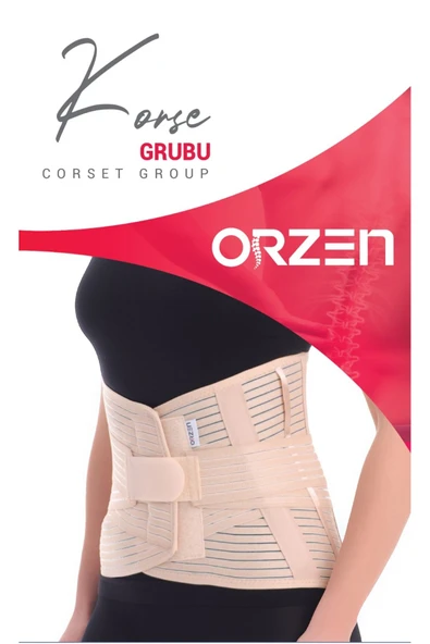 ORZEN Çelik Balenli Korse Lumbostad (26CM) Ortopedik Korse Bel Korsesi ürün görseli 1