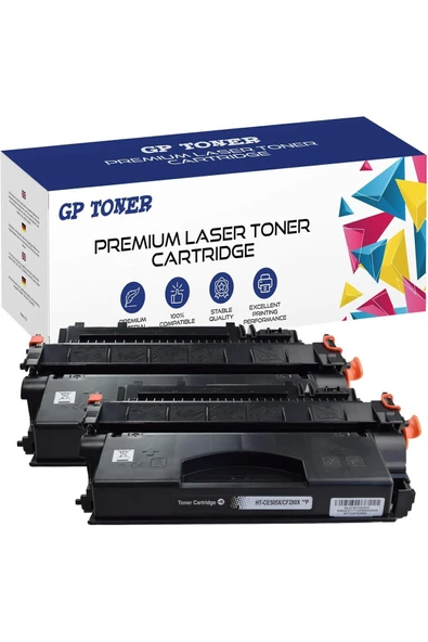 HP LaserJet P2050 Series P2053D P2055 P2055D P2055DN P2055DTN P2055X 505X/280X MUADİL TONER 2LİPAKET ürün görseli 1