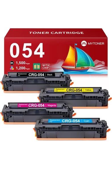 Canon CRG054 MF644Cdw MF642Cdw LBP622Cdw MF641Cw Printer (Black Cyan Magenta Yellow, 4 Pack) ürün görseli 1