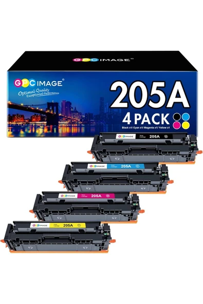 HP 205A CF530A CF531A CF532A CF533A Pro M180 M180N M181 M181FW M154A M154NW (Black Cyan Magenta Yellow) ürün görseli 1