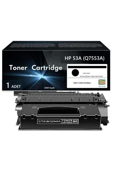 HP Q7553AP LaserJet P2015dn/P2015dtn/P2015n/P2015x Uyumlu Muadil Toner Çipli ürün görseli 1