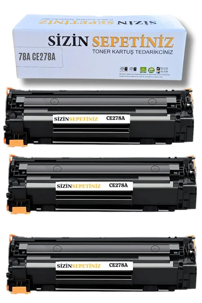 HP LaserJet M1536DNF M1536 MFP P1560 P1566 P1600 P1606 P1606DN 278A ( 3 ADET ) ürün görseli 1