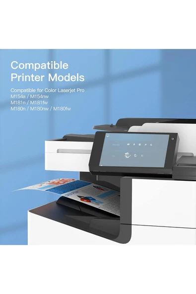 HP 205A CF530A CF531A CF532A CF533A Pro M180 M180N M181 M181FW M154A M154NW (Black Cyan Magenta Yellow) - Resim 2