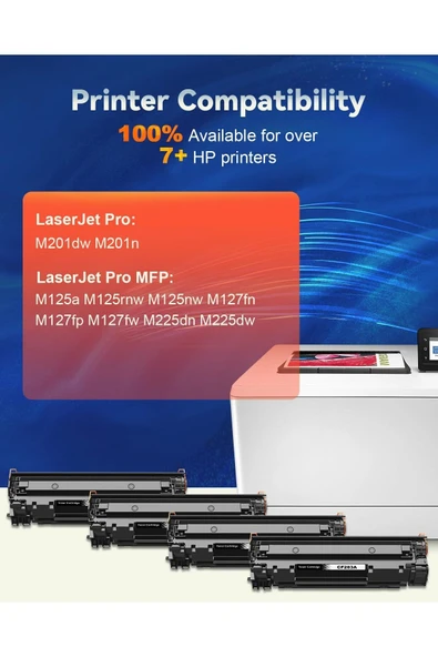 HP 83A Toner HP 83X CF283A Laserjet Pro MFP M201dw M127fn M225 M127 M201n M125a M125rnw M125nw 4 ADET - Resim 2