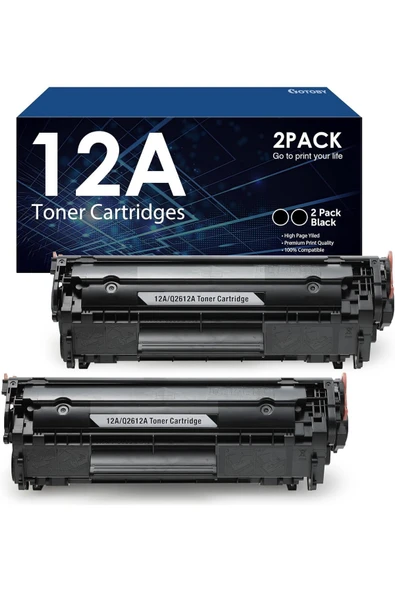 HP 12A HP Q2612A HP Laserjet 1020 1012 1010 1015 1018 1022n 1022NW M1005 M1319 Printer 2-Adet Siyah ürün görseli 1