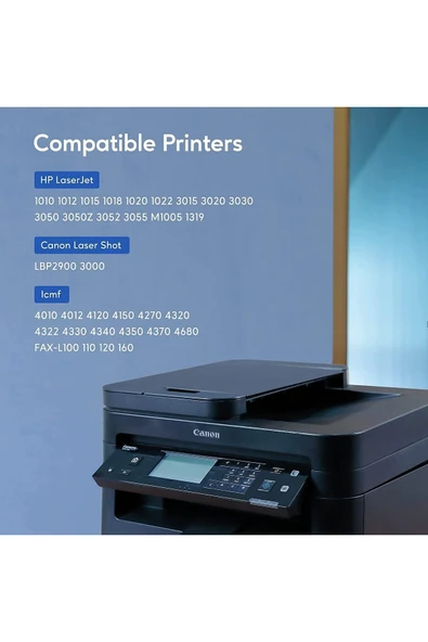 HP 12A HP Q2612A HP Laserjet 1020 1012 1010 1015 1018 1022n 1022NW M1005 M1319 Printer 2-Adet Siyah - Resim 4