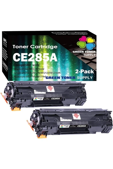 HP CE285A 85A Toner Cartridge Use P1102w P1102 P1109W M1217nfw M1212 M1212nf M1217 Pro Printer [2-ADET] ürün görseli 1