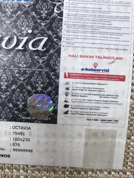 Merinos Halı Octavia 75491 070 Serisi Salon Oturma Yatak Odası Halısı - Resim 16