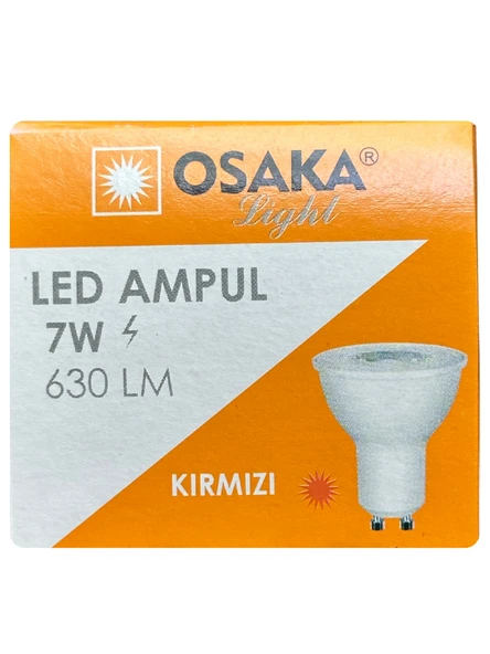 (5 Adet) Osaka 7W Kırmızı Işık GU10 Duylu Led Çanak Ampul - 4