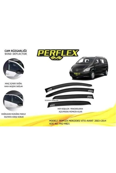 Perflex PA2 Pa2-mb21 Cam Rüzgarlığı Mercedes Vito Avant 2003 2014