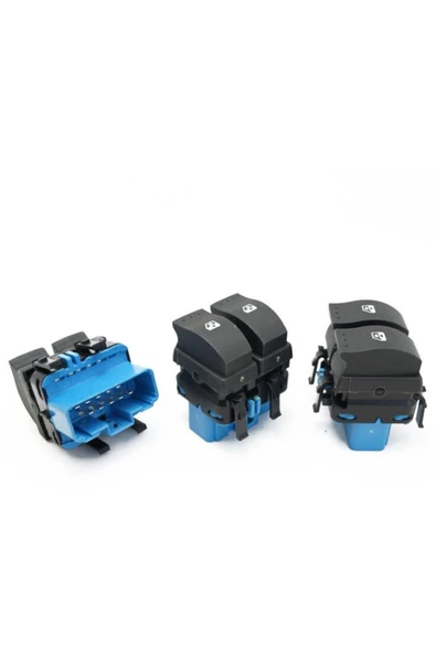 Hellux PRA700060 RENAULT MEGANE II ÖN SOL CAM AÇMA DÜĞMESİ MAVİ ÇİFTLİ 10 FİŞLİ 8200107772 ürün görseli 1