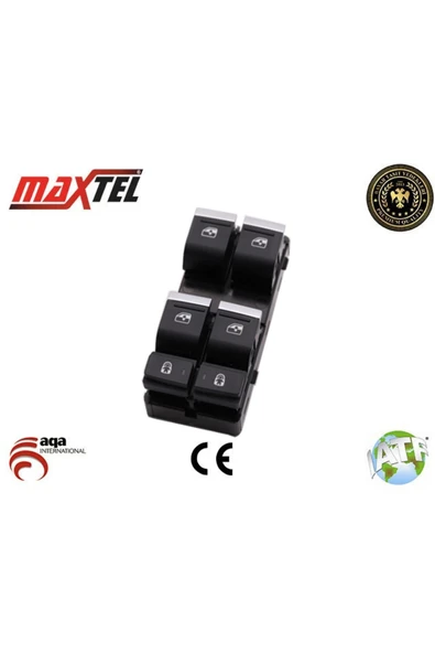 Maxtel 18231131  Cam Açma Kapama Anahtarı Sol Dörtlü Audi A6 2018 - Siyah 10 Pin