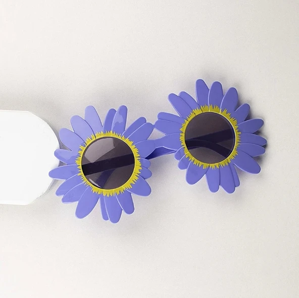 Mor Renk Papatya Şekilli Parti Gözlüğü 18x10 cm - Resim 3