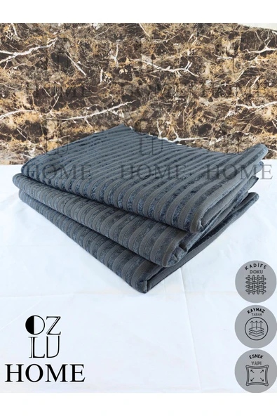 Süngerli Çizgili Yeni Nesil Koltuk Çekyat Örtüsü 170x210 Gofre Desen Kgri Koltuk Şalı Kaymaz Taban